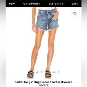 Agolde Parker Long Vintage Loose Short in Skywave